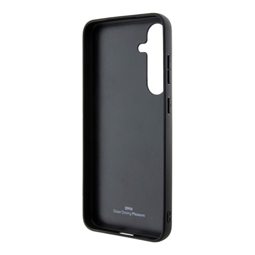BMW для Galaxy S24 чехол Leather Textured Metal logo Hard Black