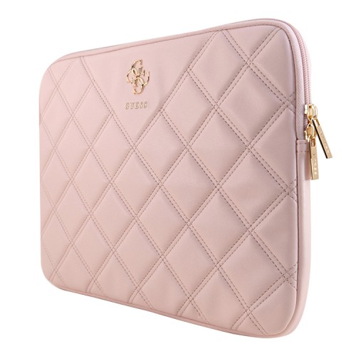 Guess для ноутбуков 13"/14" чехол Sleeve Quilted 4G metal logo with Zipper Pink