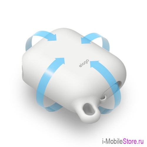 Чехол Elago Waterproof Hang case для AirPods 1/2, белый