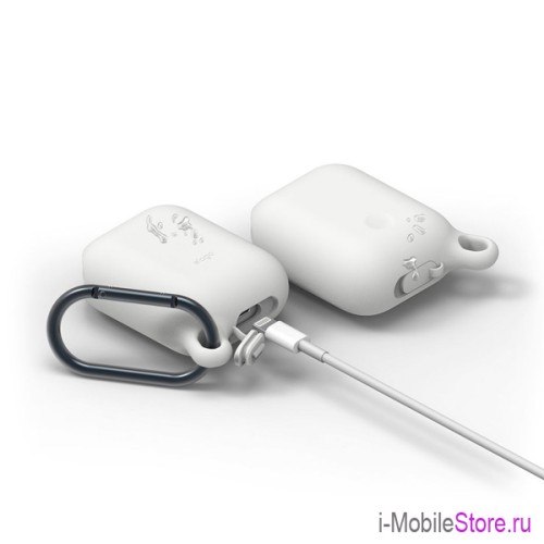 Чехол Elago Waterproof Hang case для AirPods 1/2, белый
