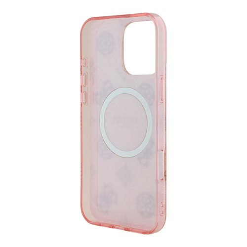 Guess для iPhone 16 Pro чехол PC/TPU 4G Peony Pink (MagSafe)