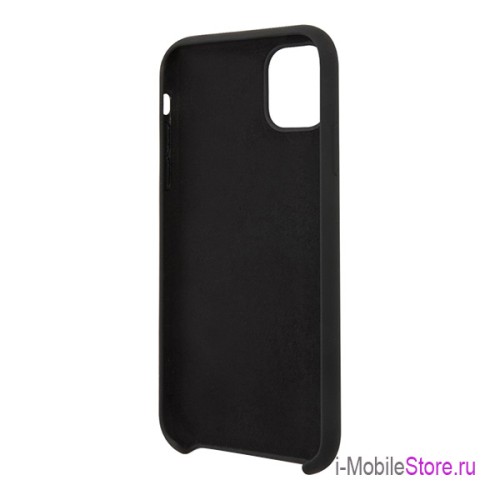 Чехол Guess Silicone collection Vintage logo для iPhone 11, черный