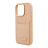 Karl Lagerfeld для iPhone 16 Pro Max Grained Monogram чехол с карманом для карты из PU кожи, коричневый
