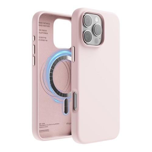 Elago для iPhone 16 Pro Max чехол Soft silicone (Liquid) Lovely Pink (MagSafe)
