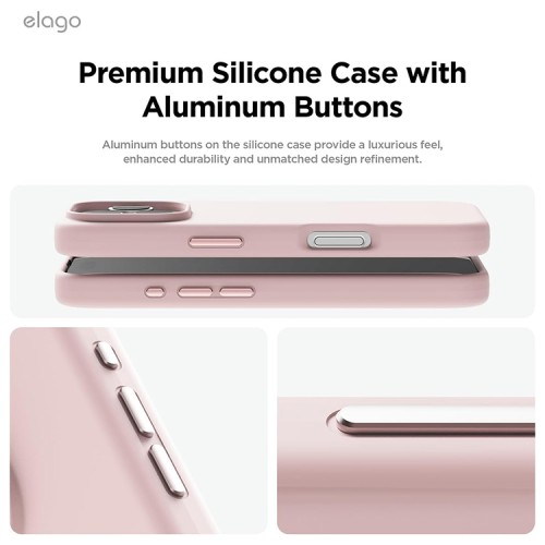 Elago для iPhone 16 Pro Max чехол Soft silicone (Liquid) Lovely Pink (MagSafe)