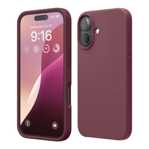 Elago для iPhone 16 чехол Soft silicone (Liquid) Burgundy