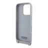 BMW для iPhone 16 Pro Max чехол Crossbody PU Carbon stripe Metal logo + Strap Hard Grey