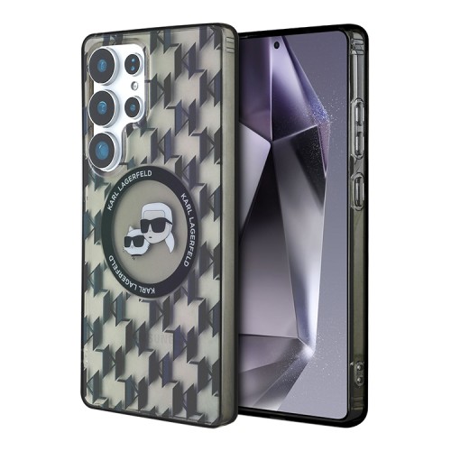 Karl Lagerfeld для Galaxy S25 Ultra чехол PC/TPU Monogram NFT Karl & Choup Metal Cam Hard Black (MagSafe)