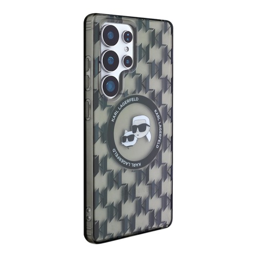 Karl Lagerfeld для Galaxy S25 Ultra чехол PC/TPU Monogram NFT Karl & Choup Metal Cam Hard Black (MagSafe)