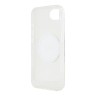 Guess для iPhone 16e чехол PC/TPU Middle Colored Ring Transparent/White (MagSafe)
