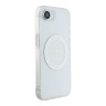 Guess для iPhone 16e чехол PC/TPU Middle Colored Ring Transparent/White (MagSafe)