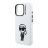Karl Lagerfeld для iPhone 16 Pro чехол Liquid Silicone Sketch Karl Ikonik White (MagSafe)