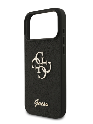 Guess для iPhone 17 Pro чехол Fixed Glitters 4G Big metal logo Hard Black