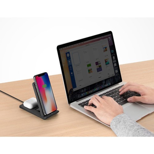 Беспроводное зарядное устройство 2-в-1 Uniq Vertex Duo Foldable 15 Вт