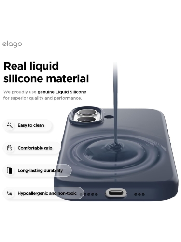 Elago для iPhone 17 чехол Magnetic Silicone Jean Indigo (MagSafe)