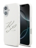 Karl Lagerfeld для iPhone 17 чехол Liquid Silicone Initials Metal Logo & Camera Hard White