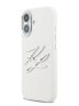 Karl Lagerfeld для iPhone 17 чехол Liquid Silicone Initials Metal Logo & Camera Hard White