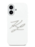 Karl Lagerfeld для iPhone 17 чехол Liquid Silicone Initials Metal Logo & Camera Hard White