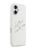 Karl Lagerfeld для iPhone 17 чехол Liquid Silicone Initials Metal Logo & Camera Hard White