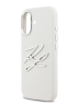Karl Lagerfeld для iPhone 17 чехол Liquid Silicone Initials Metal Logo & Camera Hard White
