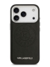 Karl Lagerfeld для iPhone 17 Pro Max чехол PU Perforated Round logo Metal camera Hard Black (MagSafe)