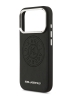 Karl Lagerfeld для iPhone 17 Pro Max чехол PU Perforated Round logo Metal camera Hard Black (MagSafe)