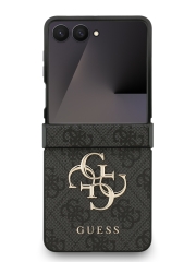 Guess для Galaxy Z Flip7 чехол PU 4G Big metal logo Hard Black
