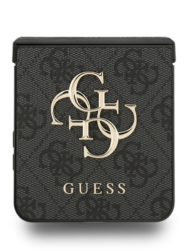 Guess для Galaxy Z Flip7 чехол PU 4G Big metal logo Hard Black