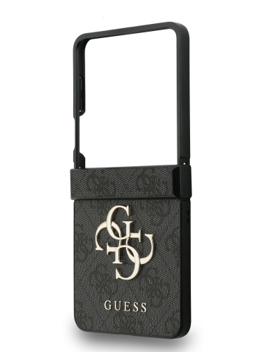 Guess для Galaxy Z Flip7 чехол PU 4G Big metal logo Hard Black