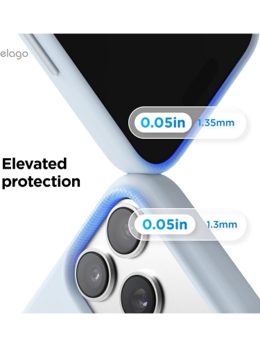 Elago для iPhone 17 Pro Max чехол Magnetic Silicone Light Blue (MagSafe)