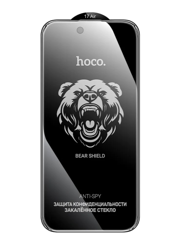 HOCO стекло для iPhone Air, Bear Shield series Anti-Spy full screen tempered glass Black