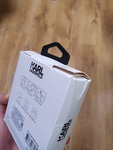 (Уценка) Karl Lagerfeld для Airpods 3 (2021) чехол PU Saffiano Monogram with ring NFT Metal Head Karl & Choupette Black