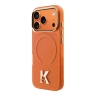 Karl Lagerfeld для iPhone 17 Pro Max чехол IML K HEAD Metal logo & Camera Hard Orange (MagSafe)