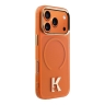 Karl Lagerfeld для iPhone 17 Pro Max чехол IML K HEAD Metal logo & Camera Hard Orange (MagSafe)