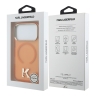 Karl Lagerfeld для iPhone 17 Pro Max чехол IML K HEAD Metal logo & Camera Hard Orange (MagSafe)