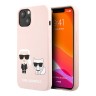 Чехол Lagerfeld Liquid silicone Karl & Choupette Hard для iPhone 13, розовый