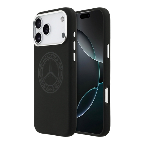 Mercedes для iPhone 17 Pro Max чехол Liquid silicone Vintage Logo Metal Cam Hard Black (MagSafe)
