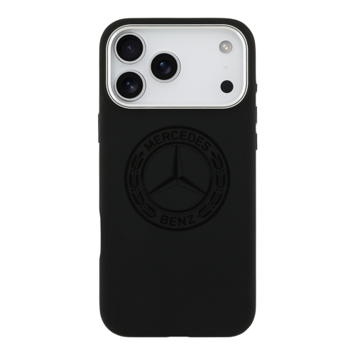 Mercedes для iPhone 17 Pro Max чехол Liquid silicone Vintage Logo Metal Cam Hard Black (MagSafe)