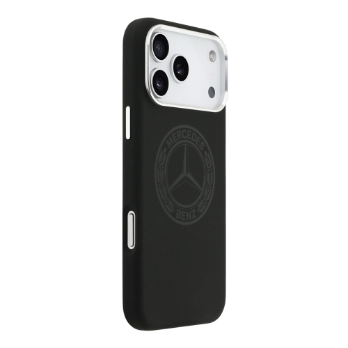 Mercedes для iPhone 17 Pro Max чехол Liquid silicone Vintage Logo Metal Cam Hard Black (MagSafe)