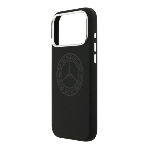 Mercedes для iPhone 17 Pro Max чехол Liquid silicone Vintage Logo Metal Cam Hard Black (MagSafe)