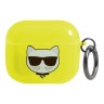 Чехол Karl Lagerfeld TPU FLUO with ring Choupette Transparent для Airpods 3 (2021), желтый