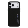 BMW для iPhone 17 Pro чехол M-series Liquid silicone Vertical logo Metal Cam Hard Black (MagSafe)