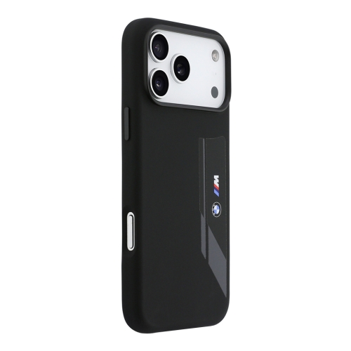 BMW для iPhone 17 Pro чехол M-series Liquid silicone Vertical logo Metal Cam Hard Black (MagSafe)