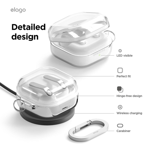 Elago для Galaxy Buds 4/4 Pro чехол Clear Hang case Transparent