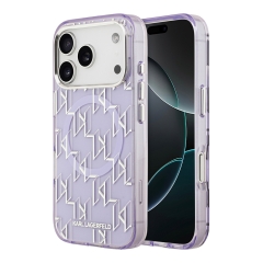 Karl Lagerfeld для iPhone 17 Pro чехол IML KL Monogram Metal camera Hard Purple (MagSafe)