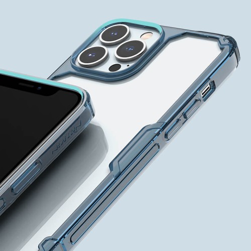 Чехол Nillkin Nature Pro для iPhone 14 Pro, прозрачный/синяя рамка