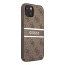 Чехол Guess 4G Stripe printed logo Hard для iPhone 14, коричневый