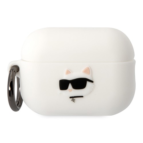 Чехол Karl Lagerfeld Silicone case with ring NFT 3D Choupette для Airpods Pro 2, белый