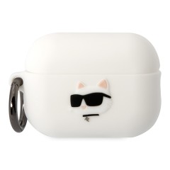 Чехол Karl Lagerfeld Silicone case with ring NFT 3D Choupette для Airpods Pro 2, белый