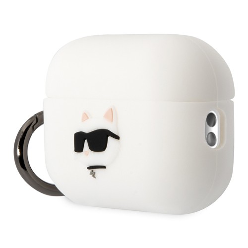 Чехол Karl Lagerfeld Silicone case with ring NFT 3D Choupette для Airpods Pro 2, белый